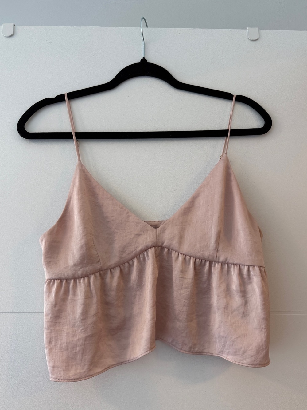 Little Moon by Aritzia Blush Satin Babydoll Cami Size M
